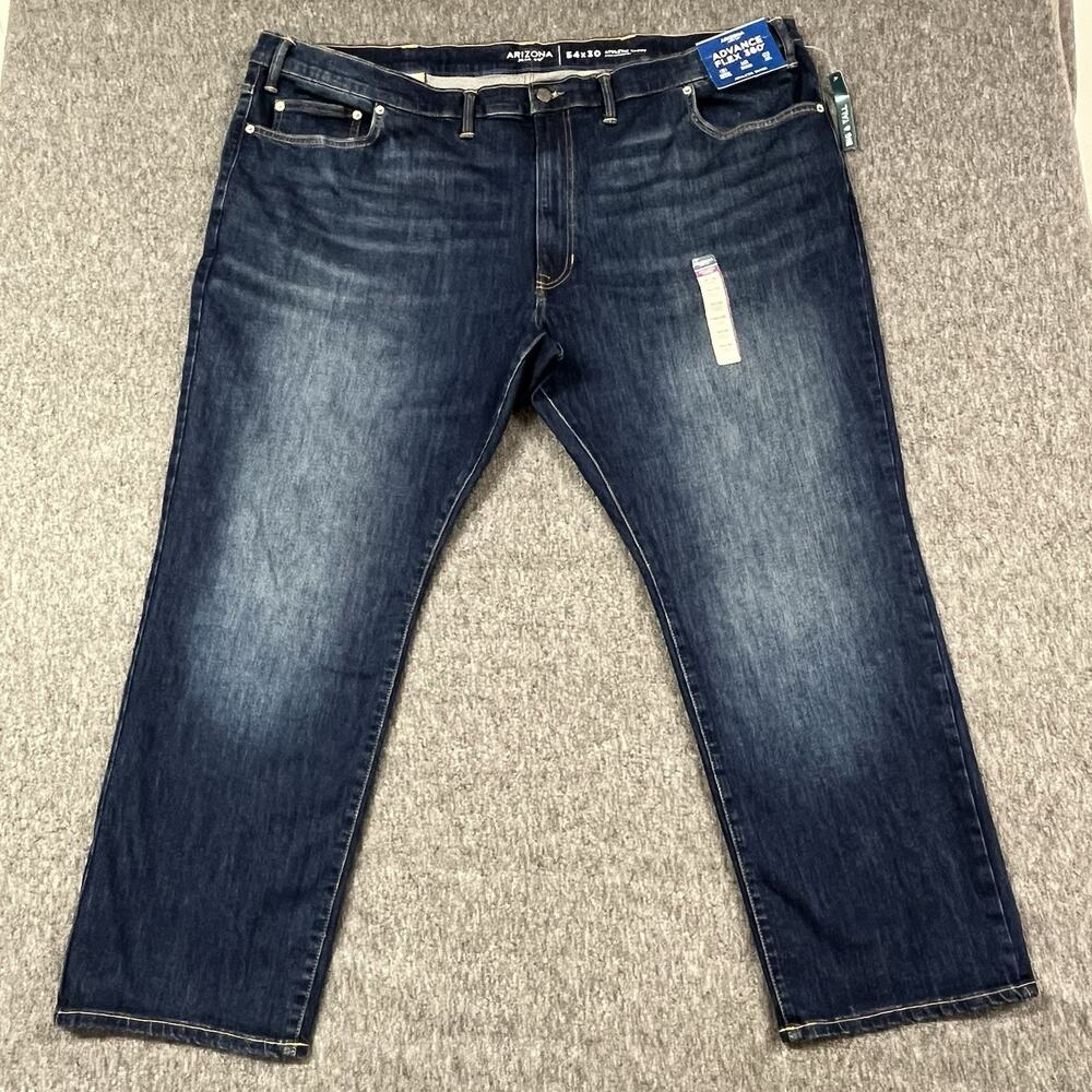 Arizona Jeans Mens 54x30 (Fits 47x29) Blue Advance 360 Athletic Taper Denim NEW